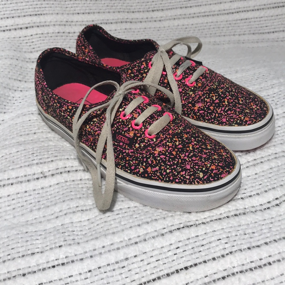 Vans Canvas Black Pink Speckled Classic Sneakers